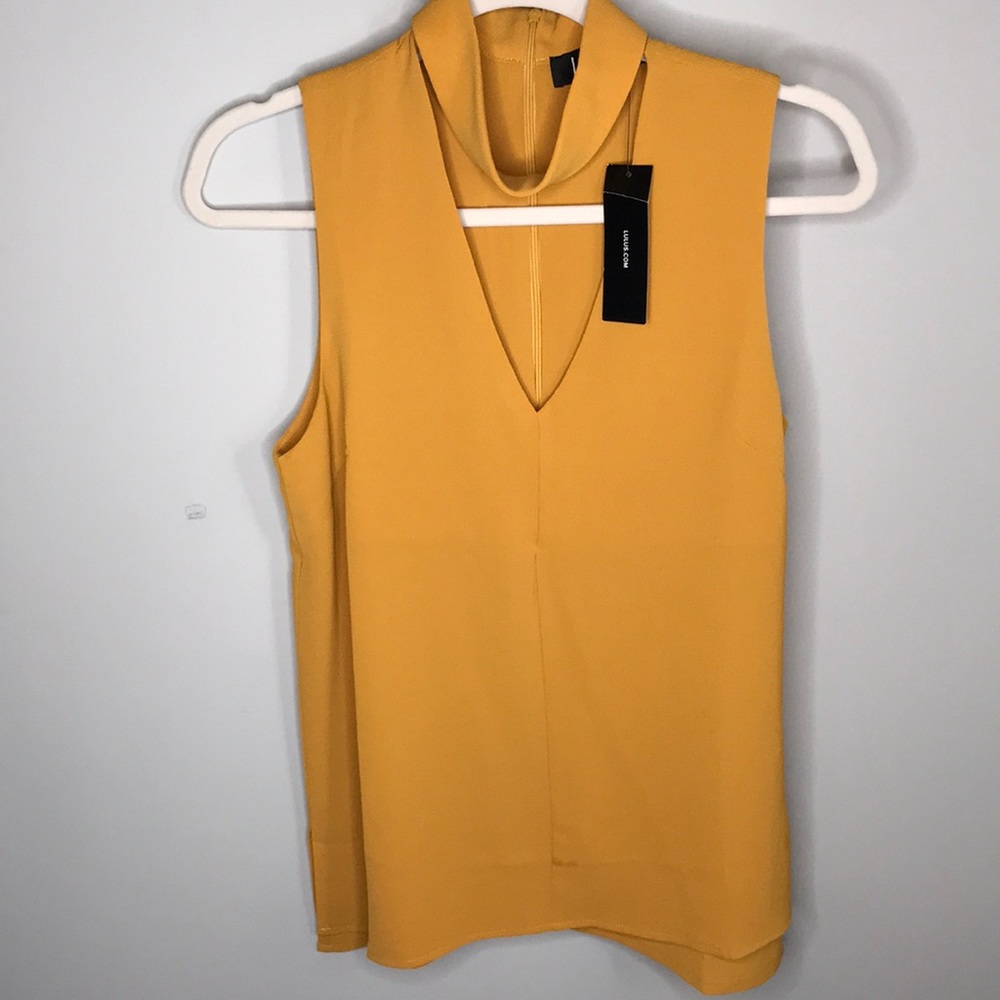 Lulus Mustard Choker Tank Top Size S